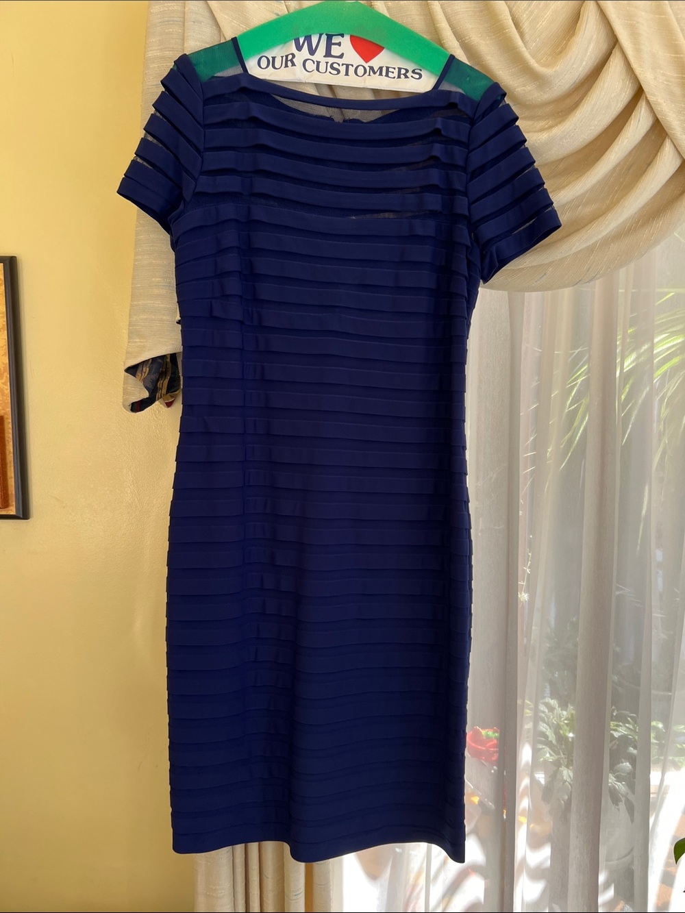 Adrianna Papell Navy Short-Sleeve Bandage Mini Dress